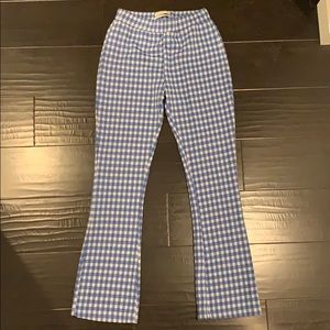 Blue plaid pants